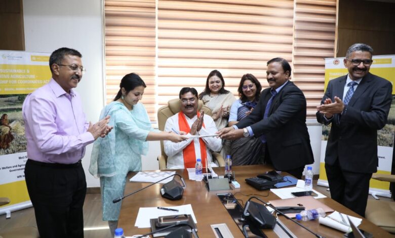 किसानों की समृद्धि के लिये कृषि विभाग और वर्ल्ड रिसोर्स इंस्टीटयूट-इंडिया और फूड एंड लैण्ड यूज-इंडिया के साथ हुआ एमओयू