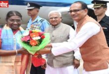 राष्ट्रपति श्रीमती द्रोपदी मुर्मु ग्वालियर पहुँची