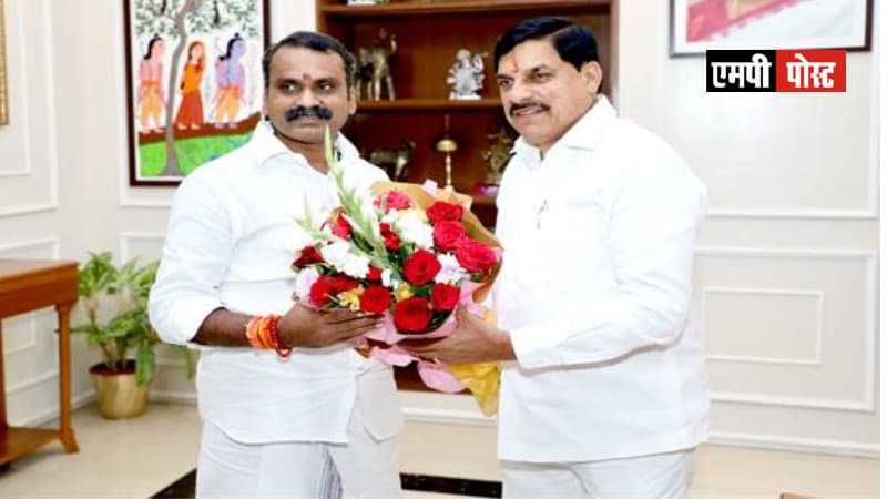 CHIEF MINISTER-मुख्यमंत्री डॉ. यादव से केंद्रीय सूचना एवं प्रसारण राज्यमंत्री श्री मुरुगन ने की सौजन्य भेंट