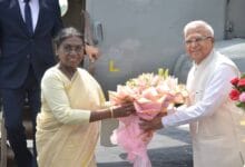 President-Murmu-राष्ट्रपति श्रीमती मुर्मु का बैतूल हेलीपेड पर हुआ भव्य स्वागत