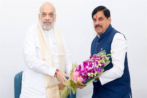 Amit-Shah-मुख्यमंत्री डॉ. यादव ने केंद्रीय गृह एवं सहकारिता मंत्री श्री अमित शाह से की सौजन्य भेंट