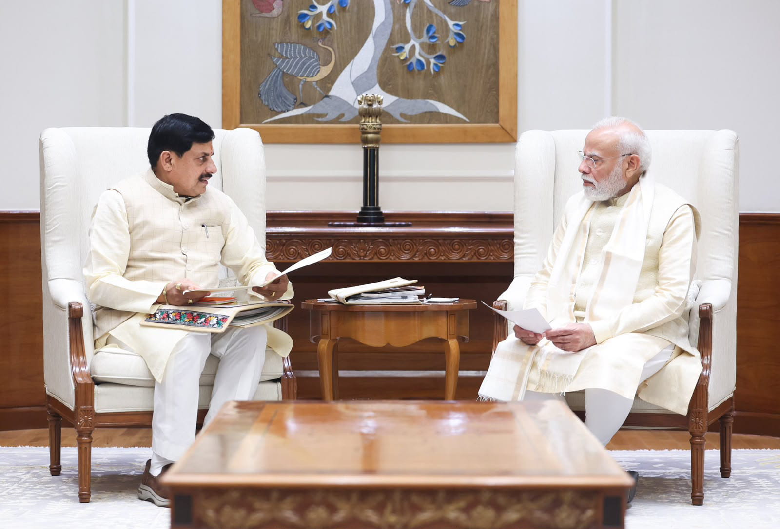 PM-Modi-प्रधानमंत्री श्री मोदी से मुख्यमंत्री डॉ. यादव ने की आत्मीय भेंट, ग्लोबल इन्वेस्टर्स समिट-2027 के लिए किया आमंत्रित