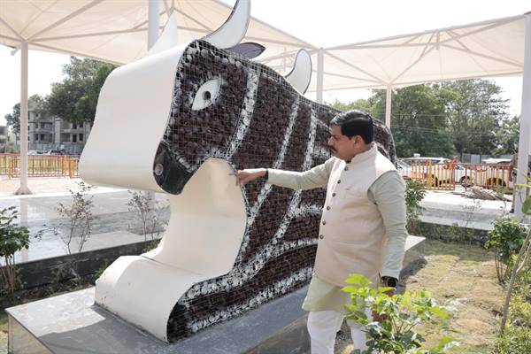 Diya-आशीर्वाद का दीया आयोजन के तहत उपयोग किए गए दीयों से बनी नंदी की भव्य आकृति