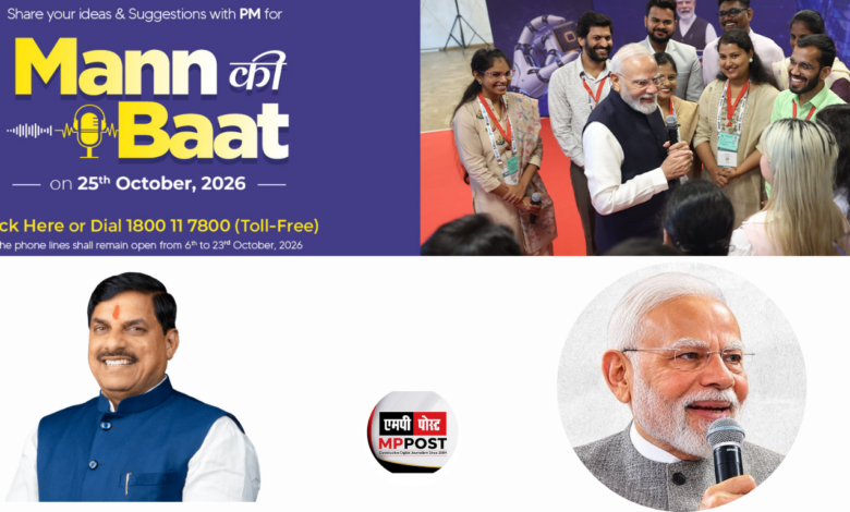 Connect with the Prime Minister: 25 Years of Service - Send Your Ideas or Suggestions for Mann Ki Baat on 25 October 2026